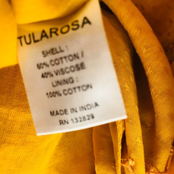 Tularosa Birdie Midi Dress Ginger Bow Straps Side Slits Mustard - Picture 10 of 14